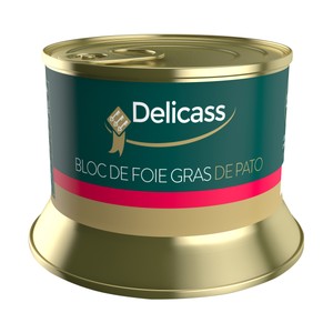 Imagen de DELICASS Bloc de foie gras de pato, elaborado sin gluten, ni huevo ni leche 130 g.