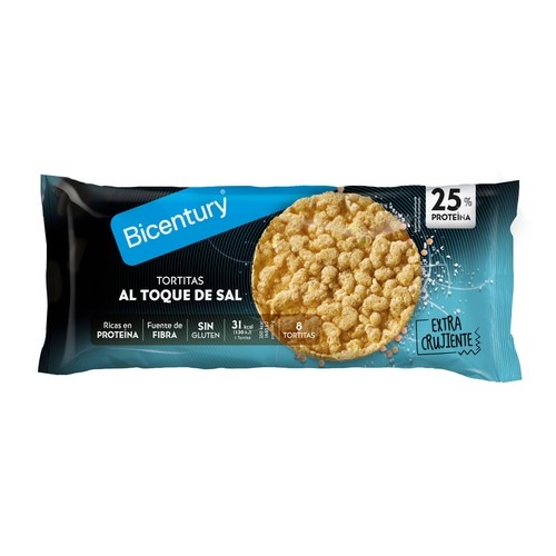 BICENTURY Tortitas de proteína al toque de sal 70 g.