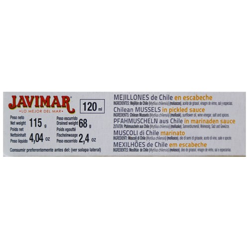 JAVIMAR Mejillones de chile en escabeche 8/12 68 g.