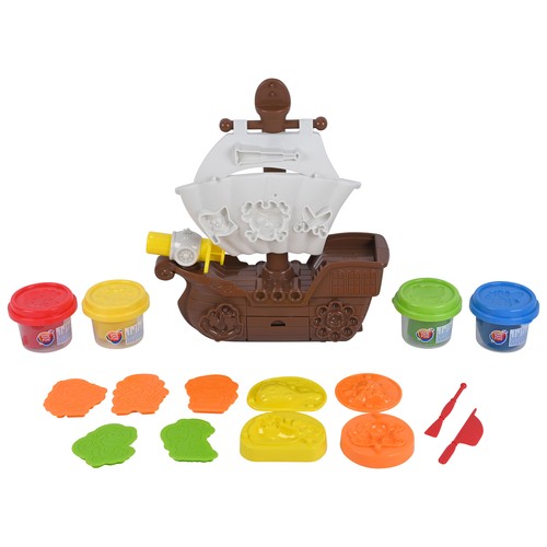 Set de Juego Barco Pirata con moldes y pasta de modelar 11 Piezas +3 Años ONE, TWO FUN