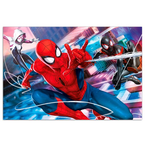 Póster de Spider-man Cómic, Peter Parker, Miles Morales y Gwen Stacy, MARVEL.