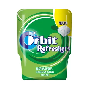 ORBIT REFRESHERS Chicle refrescante sabor hierbabuena 87 g.