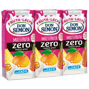 DON SIMON Leche con zumo multrifrutas Funciona max 3 x 330 ml.