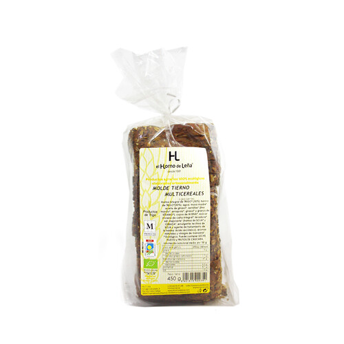 Pan de molde tierno multicereales ecológico EL HORNO DE LEÑA 450 g.