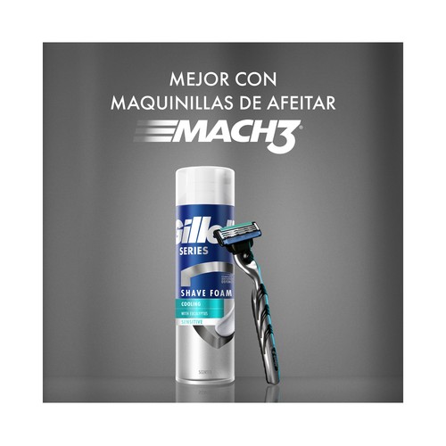 GILLETTE Espuma de afeitar refrescante con eucalipto, para pieles sensibles GILLETTE Series 200 ml.