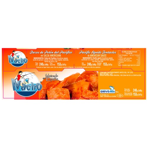 NACHO Trozos de potón al estilo calamar con salsa americana 153 gr.