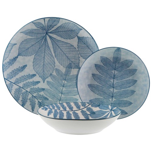 Plato postre porcelana, modelo Aylen azul. VERSA HOME