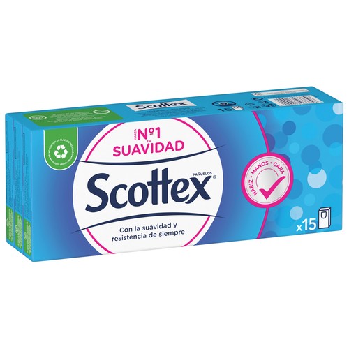 SCOTTEX Pañuelos de papel de 3 capas 15 uds.
