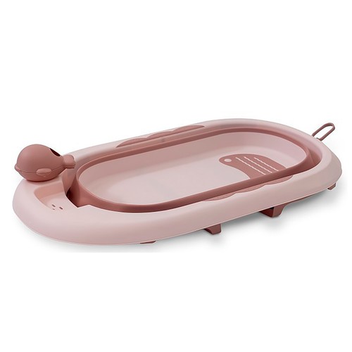 Bañera plegable con taza para enjuague, color rosa, INTERBABY.