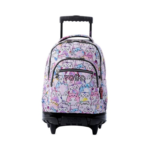 Mochila con ruedas renglones glitter - paws. TOTTO