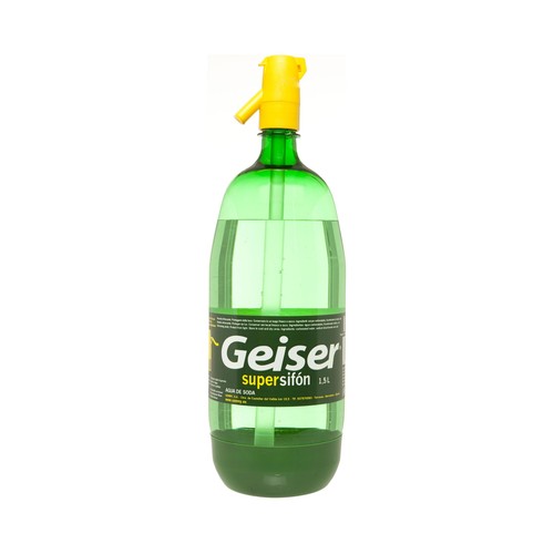 GEISER Agua de soda  botella de 1,5 litros.