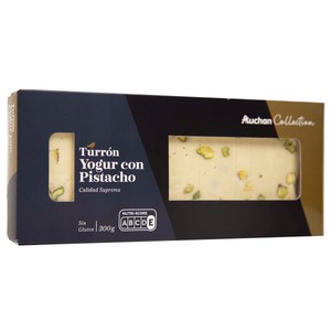 Imagen de AUCHAN COLLECTION Turrón yogur con pistacho 300 g.