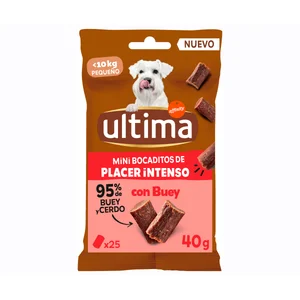 ULTIMA Snack perro mini bocaditos intensos ternera 40 gr.