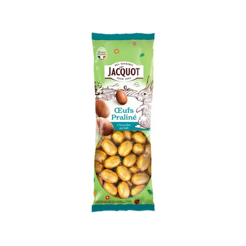 JACQUOT Surtido de huevos de Pascua de chocolate con leche relleno de praliné 594 g.