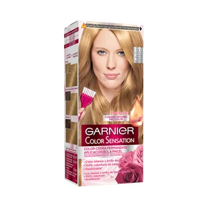 GARNIER Coloración permanente e intensa reutilizable para bol y pincel, tono 7.3 Rubio dorado GARNIER Color sensation.