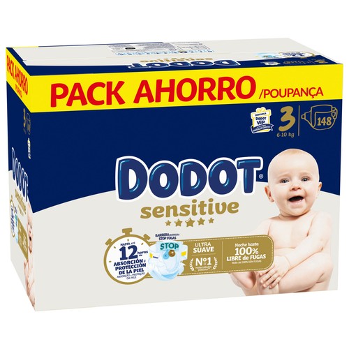 DODOT Sensitive Pañales talla 3 (6-10 kg) 148 uds.