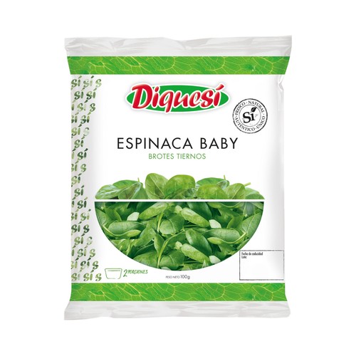 Espinaca baby DIQUESÍ bolsa 100 gr.