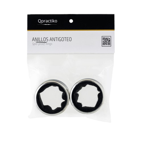 Set de 2 anillos antigoteo para botellas de vino, QPRACTIKO.