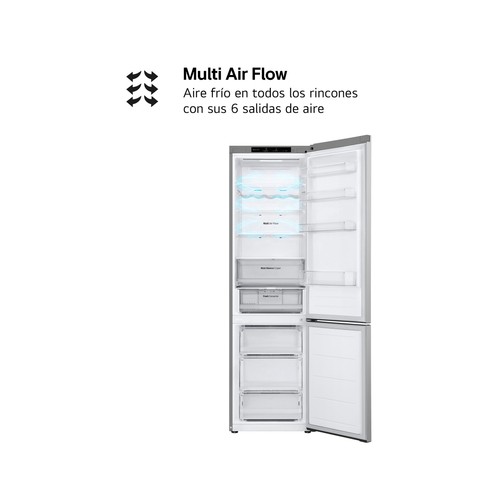 Frigorífico combi 204cm LG GBV3200CPY NO FROST TOTAL, clasificación energética: C, H: 204cm, A: 59,5cm, F: 67,5cm, capacidad total: 387L.