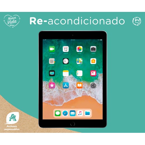 APPLE iPad 2017 Space Grey (5.ª gen) REACONDICIONADO, pantalla retina 24,64cm (9,7"), 128GB, Chip A9, 8 Mpx, iPadOS 11.
