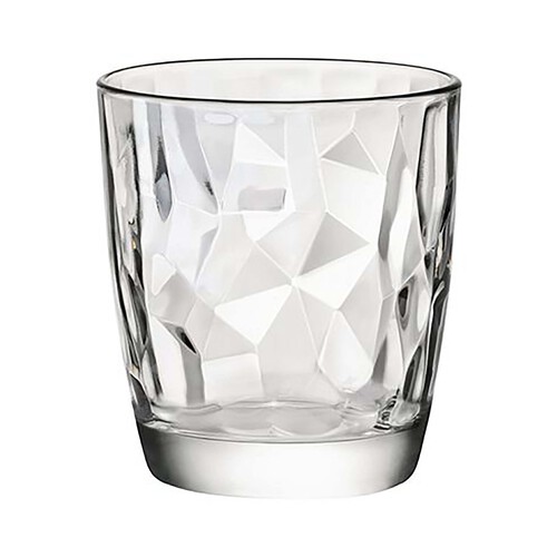 Vaso de vidrio transparente, 0,39 litros de capacidad, BORMIOLI Diamond.