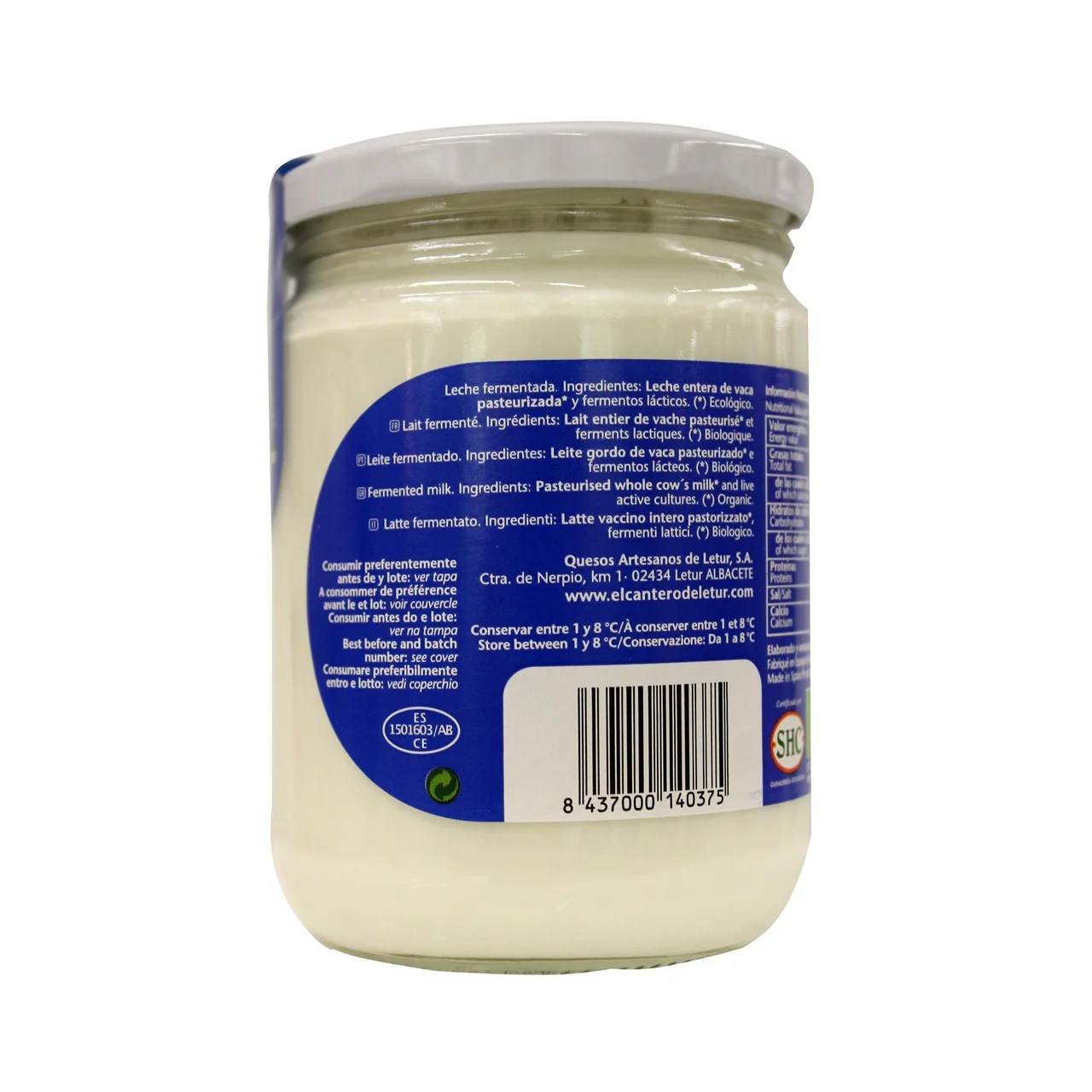 CANTERO DE LETUR Kefir de vaca ecológico 420 g.