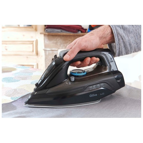 Plancha de vapor inalámbrica QILIVE Q.5525, suela cerámica, potencia 2200W.
