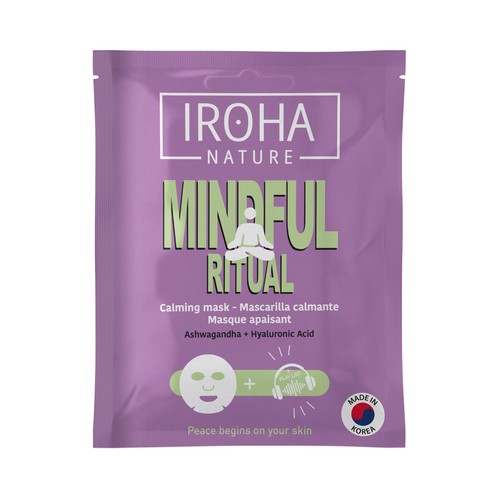 IROHA NATURE Minful ritual Mascarilla facial calmante con Ashwagandha y ácido Hialurónico.