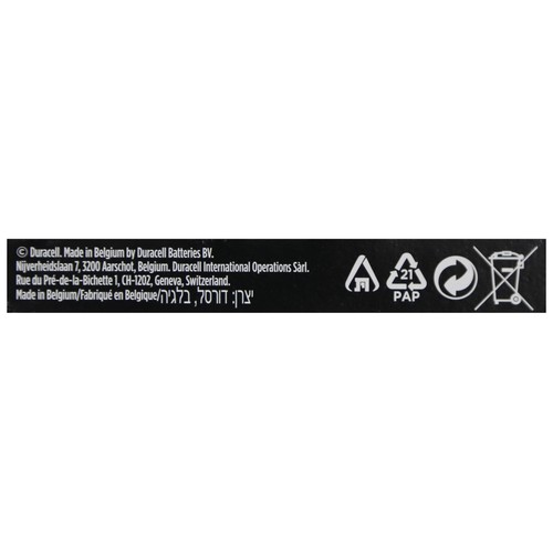 Pack de 4 pilas alcalinas AA, LR06, 1,5V, DURACELL Plus.
