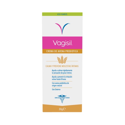 VAGISIL Crema de avena prebiótica para calmar y prevenir las molestias íntimas 30 g.