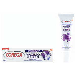 COREGA Crema fijadora de prótesis dentales, sin sabor COREGA Máximo sellado 40 g.