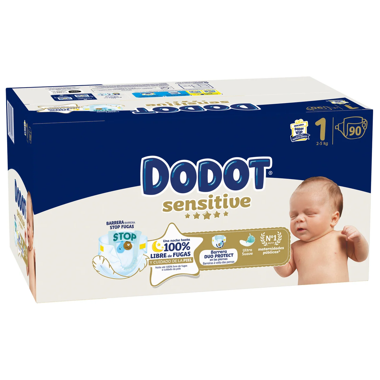 Sensitive Pañales talla 1 (2-5 kg) 90 uds.