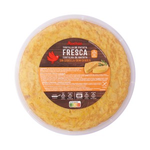 Imagen de AUCHAN Tortilla fresca de patatas, sin cebolla y elaborada sin gluten 600 g. Producto Alcampo