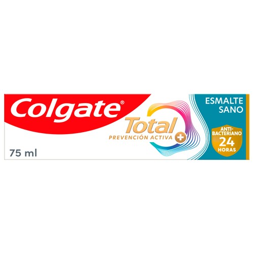 COLGATE Total prevención activa + Pasta de dientes con flúor y acción reparadora del esmalte 75 ml.