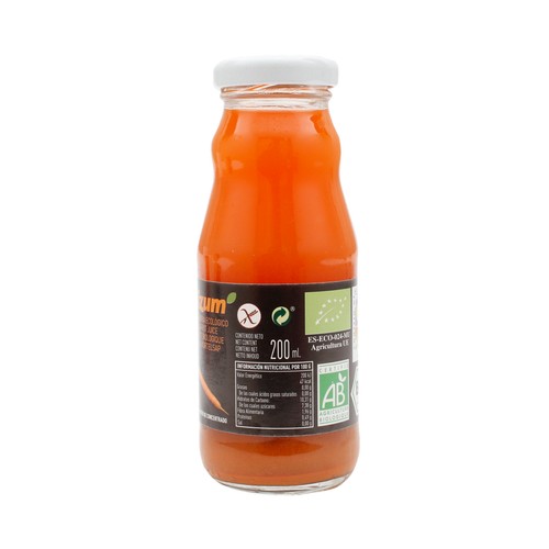 DELIZUM Zumo de zanahoria ecológico DELIZUM 200 ml.