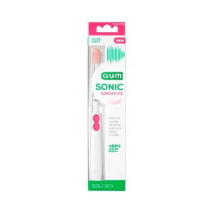 GUM Sonic sensitive Cepillo a pilas con cabezal ultra suave para dientes y encías sensibles.