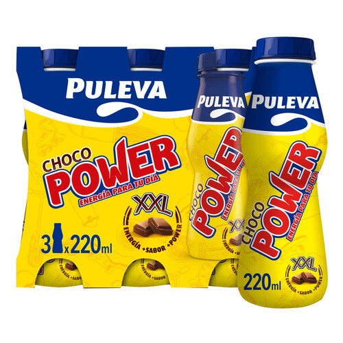 PULEVA Batido con sabor a chocoalte PULEVA Choco power 3 x 220 ml.