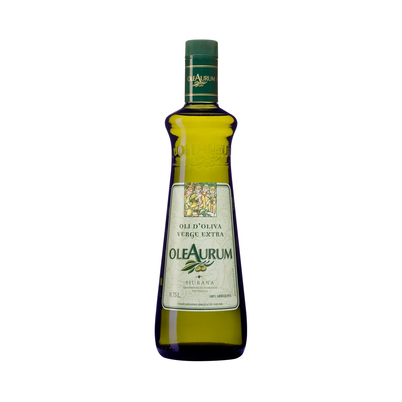 OLEAURUM Aceite de oliva virgen extra (AOVE) Arbequina con D.O.P Siurana botella 750 ml.
