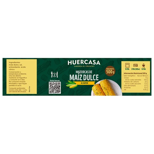 HUERCASA Maíz cocido 500 g.