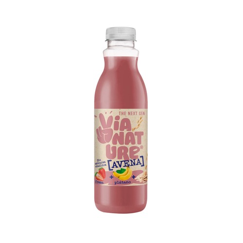 VIA NATURE Bebida de avena, fresa y platano 750 ml