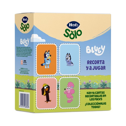 HERO Solo Bolsitas de fruta (naranja, plátano, pera) y galleta, a partir de 12 meses 4 x 100 g.