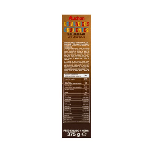 PRODUCTO ALCAMPO Arroz inflado crujiente con chocolate 375 g.