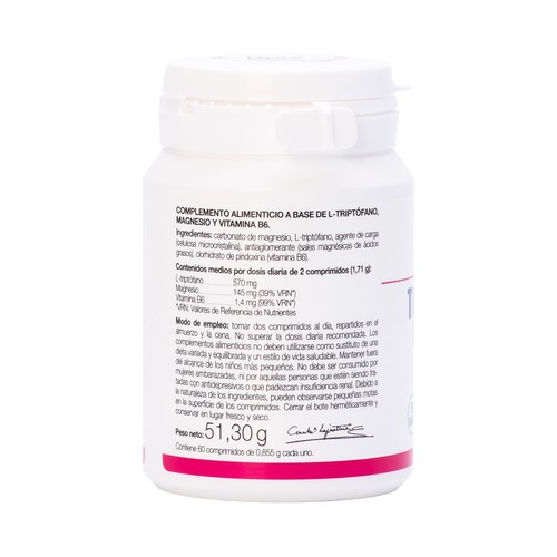  ANA MARIA LAJUSTICIA® Complemento alimenticio a base de triptófano, magnesio y vitamina B6 60 comprimidos.