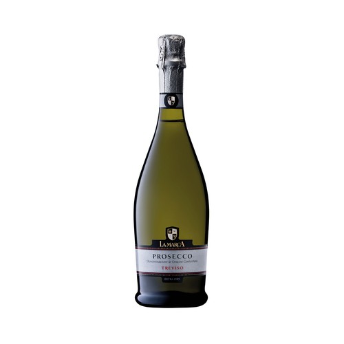 LA MARCA Vino extra seco elaborado en Italia con D.O.C Prosecco botella 75 cl.
