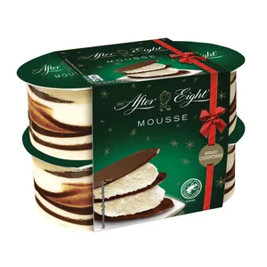 AFTER EIGHT Mousse de menta con capas de chocolate negro crujiente 4 x 57 g.