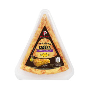 Pincho de tortilla fresca receta casera, con cebolla y aceite de oliva virgen extra PALACIOS 170 g.