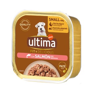 Comida para perros pequeños con salmón húmeda 150 g.