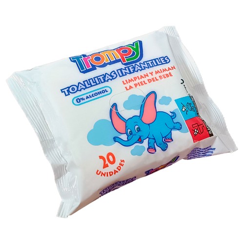 TROMPY Toallitas húmedas para bebé sin alcohol 20 uds.