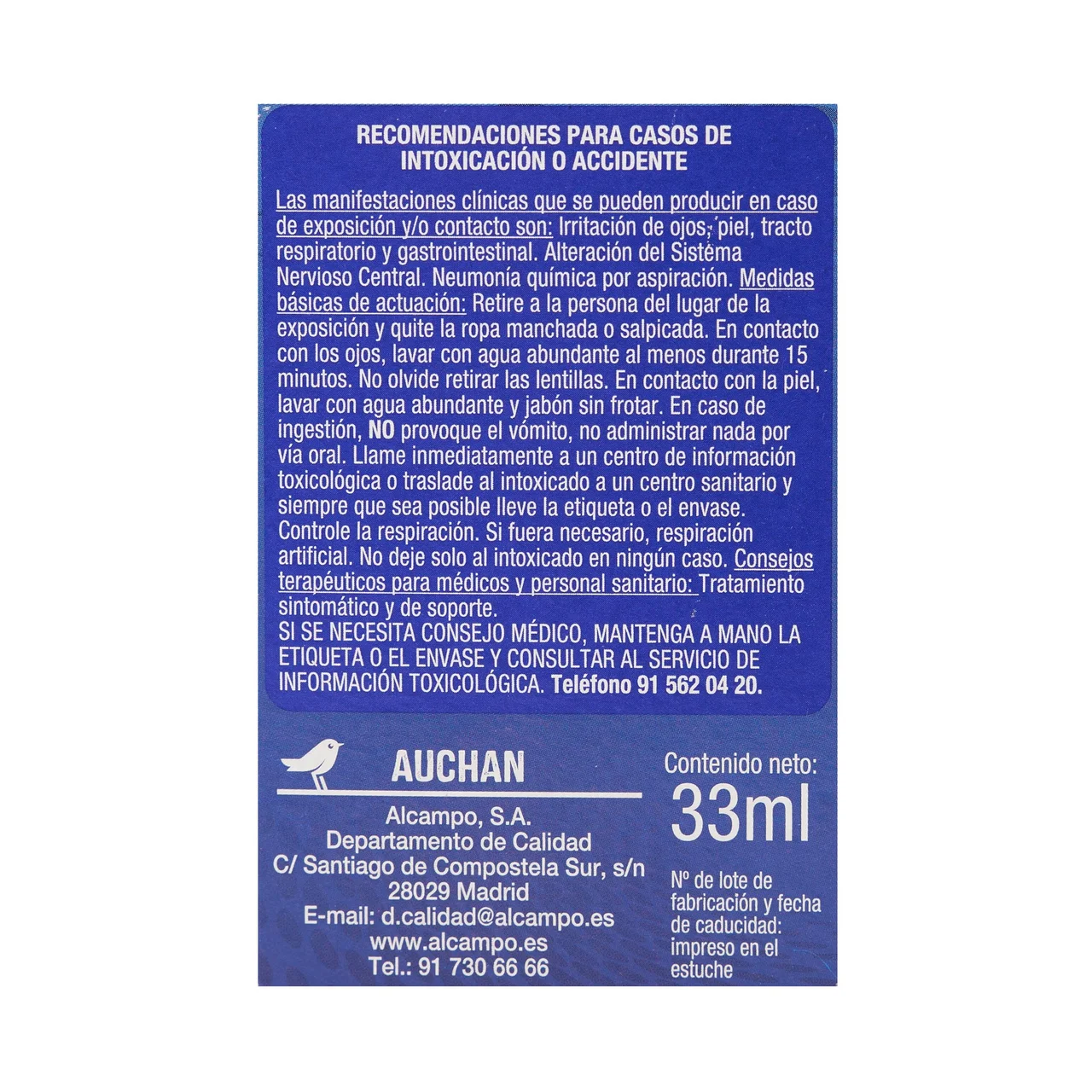 PRODUCTO ALCAMPO TUCYD Antimosquitos eléctrico líquido sin olor, recambio 33 ml.