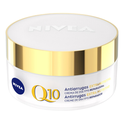 NIVEA Crema de día con acción extranutritiva y efecto anti-arrugas, para pieles secas a muy secas NIVEA Q10 power 50 ml.